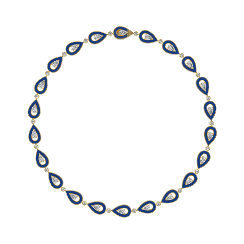 LAPIS LAZULI FULL MOTIF SYGNA NECKLACE - Dimont Jewelry