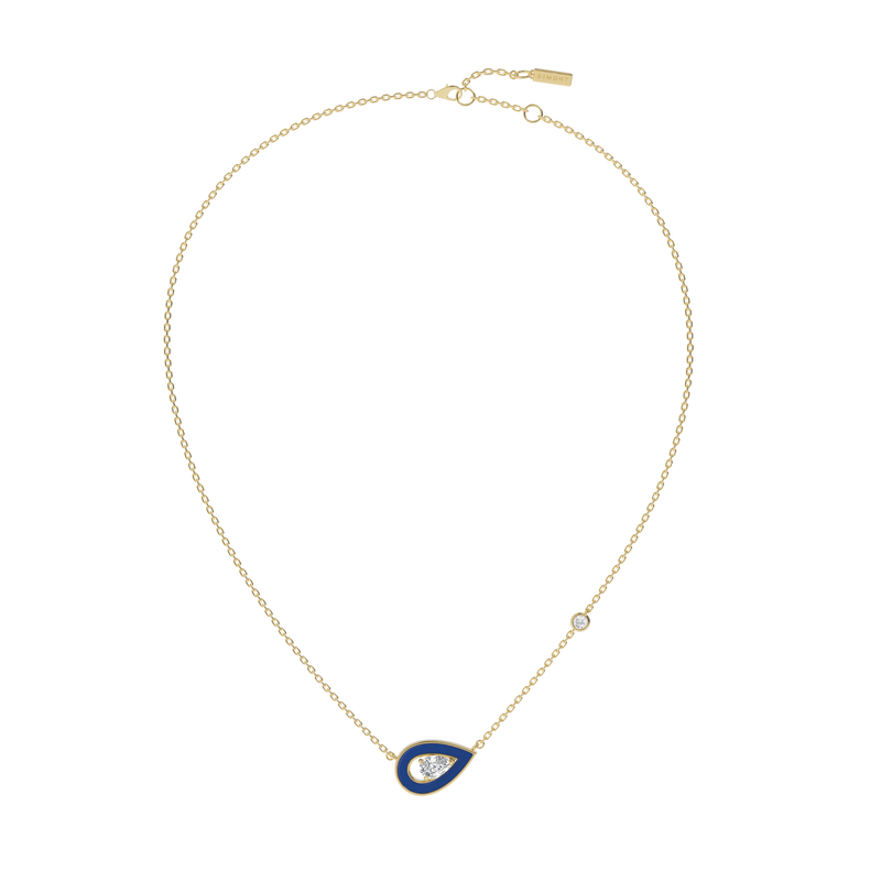 LAPIS LAZULI SINGLE MOTIF SYGNA NECKLACE - Dimont Jewelry