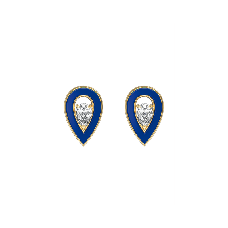 LAPIS LAZULI SMALL SYGNA EARRINGS - Dimont Jewelry