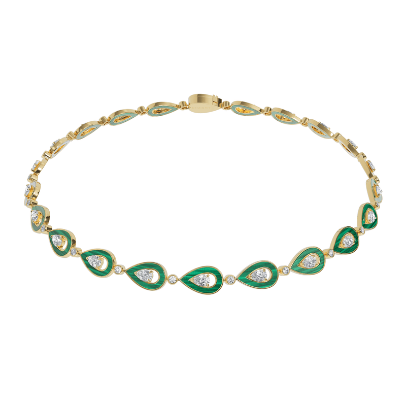 MALACHITE FULL MOTIF SYGNA NECKLACE - Dimont Jewelry
