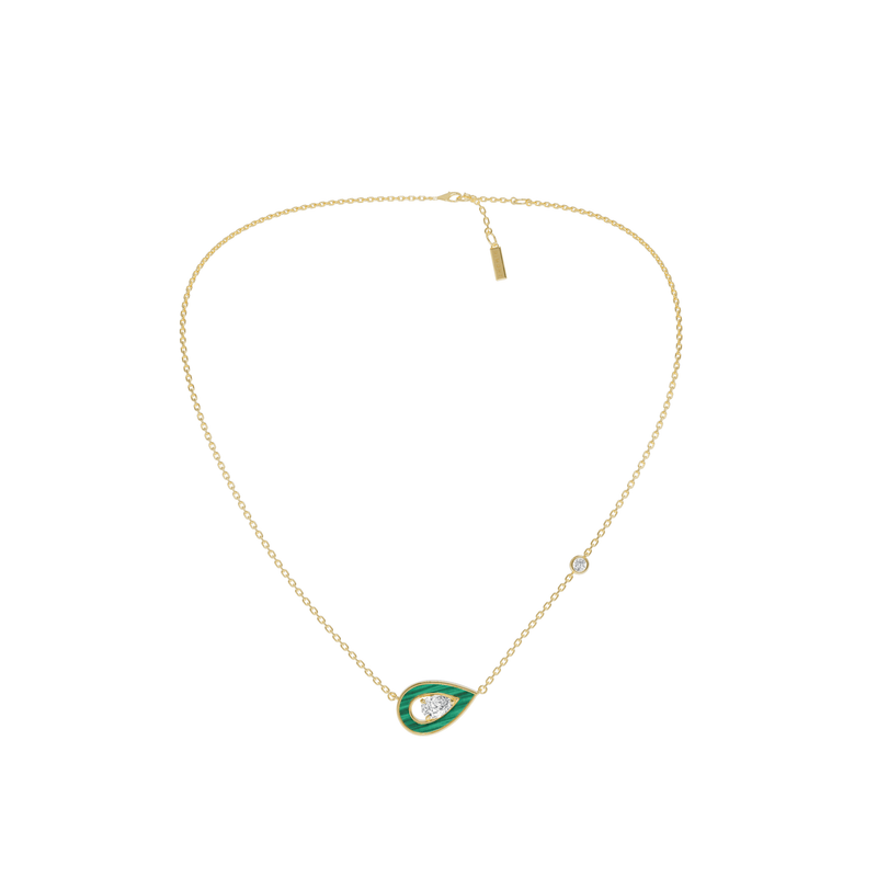 MALACHITE SINGLE MOTIF SYGNA NECKLACE - Dimont Jewelry