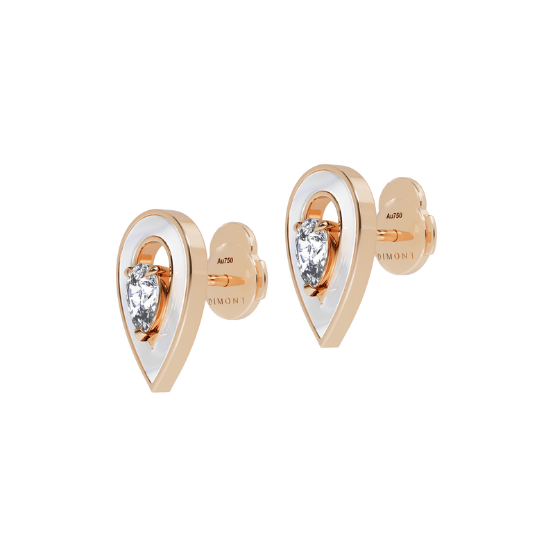 MOTHER OF PEARL BIG SYGNA EARRINGS - Dimont Jewelry
