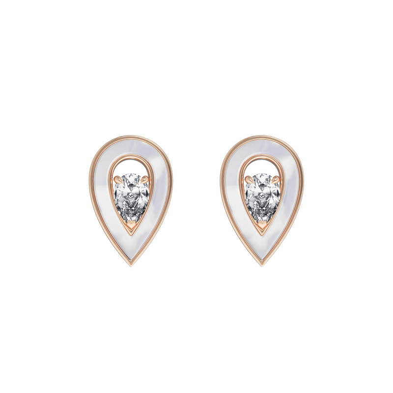 MOTHER OF PEARL BIG SYGNA EARRINGS - Dimont Jewelry