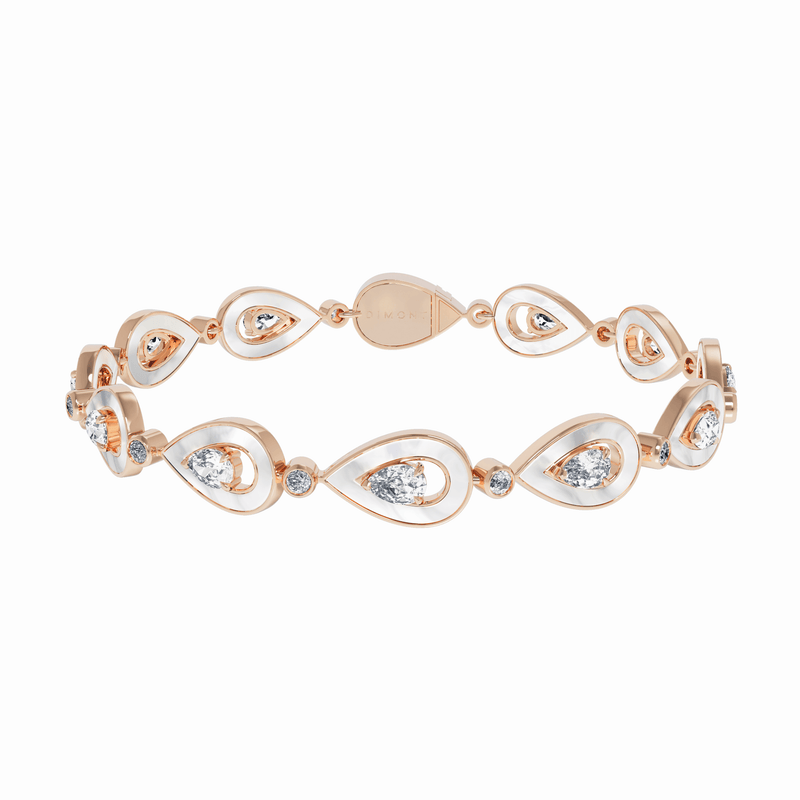 MOTHER OF PEARL FULL MOTIF SYGNA BRACELET - Dimont Jewelry