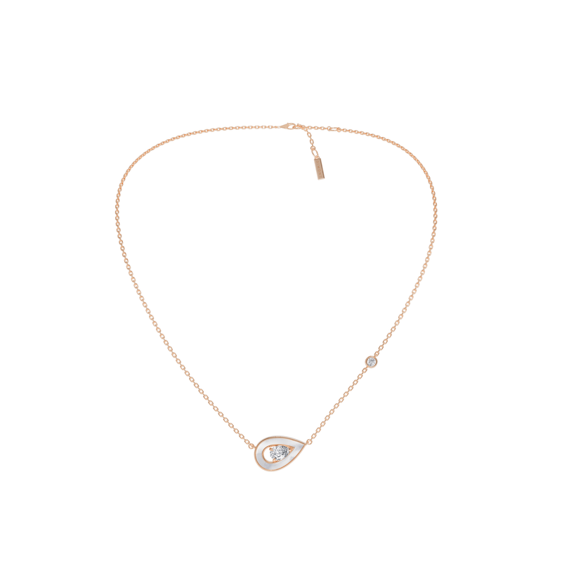 MOTHER OF PEARL SINGLE MOTIF SYGNA NECKLACE - Dimont Jewelry